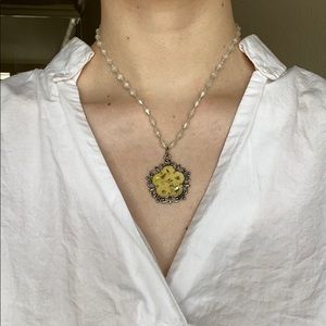 Vintage Necklace with Mother of Pearl & Silver